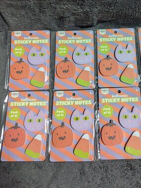 NWT Bundle of Six (6) Packages of NPW Halloween Sticky Notes 3-packs